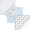 Baby Vision - Toalhas com capuz de algodão unissex Hudson Baby, pontos brancos, elefante cinza Fashion
