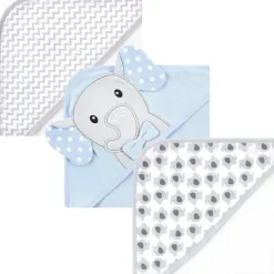 Baby Vision - Toalhas com capuz de algodão unissex Hudson Baby, pontos brancos, elefante cinza Fashion