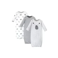 Baby Vision - Vestidos Interlock Orgânicos 3Pk Baby, Preemie, Bear Clearance