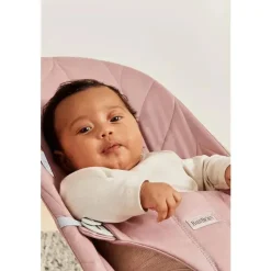BabyBjorn - Colcha de pétalas de algodão Bouncer Bliss, rosa empoeirado Hot