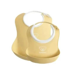 BabyBjorn - Conjunto de babadores de alimentação, pacote com 2, amarelo pó Discount