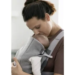 BabyBjorn - Porta-bebês Mini 3D Jersey, cinza claro Outlet