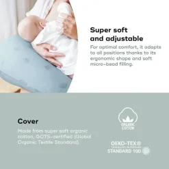 Babymoov - Almofada de gravidez em formato de U B.Love, almofada de maternidade premium, azul vento Outlet