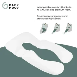 Babymoov - Almofada de maternidade XXL B.Love, almofada corporal orgânica premium para gravidez, cinza Outlet
