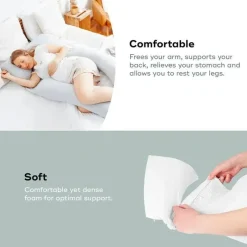 Babymoov - Almofada de maternidade XXL B.Love, almofada corporal orgânica premium para gravidez, cinza Outlet