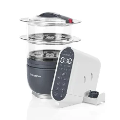 Babymoov Duo Meal Station 5 em 1 Food Maker com panela a vapor, mistura e purê, cinza Hot