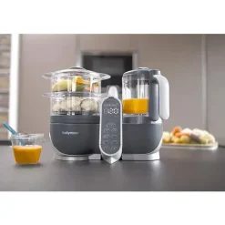 Babymoov Duo Meal Station 5 em 1 Food Maker com panela a vapor, mistura e purê, cinza Hot