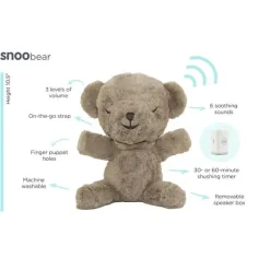 Happiest Baby Bebê mais feliz - Máquina de ruído branco Snoobear Chupeta de pelúcia para bebê New