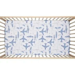 Lambs u0026 Ivy Bedtime Originals - Lençol de berço Little Aviator Outlet