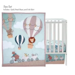 Lambs u0026 Ivy Bedtime Originals - 3Pk Up Up And Away Conjunto de Cama New