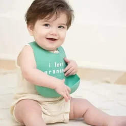 Bella Tunno - babador Wonder, babador de silicone para bebê, sem BPA tóxico, eu amo a vovó Online