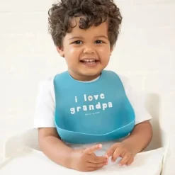 Bella Tunno - babador Wonder, babador de silicone para bebê, sem BPA tóxico, eu amo o vovô Clearance