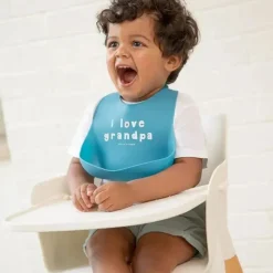 Bella Tunno - babador Wonder, babador de silicone para bebê, sem BPA tóxico, eu amo o vovô Clearance
