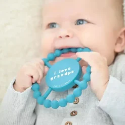 Bella Tunno - Mordedor feliz, brinquedo de mordedor para bebê macio e fácil de segurar, não tóxico e sem BPA, eu amo o vovô Online