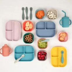 Bella Tunno - pacote Little Bites, conjunto de alimentação para bebês, 100% silicone de qualidade alimentar, diversão de circo New