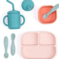 Bella Tunno - pacote Little Bites, conjunto de alimentação para bebês, 100% silicone de qualidade alimentar, castelo de confete Sale