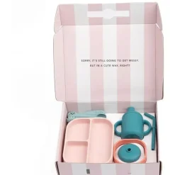 Bella Tunno - pacote Little Bites, conjunto de alimentação para bebês, 100% silicone de qualidade alimentar, castelo de confete Sale