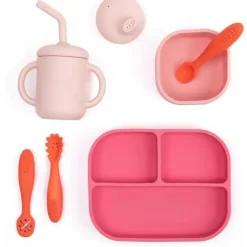 Bella Tunno - pacote Little Bites, conjunto de alimentação para bebês, 100% silicone de qualidade alimentar, festa no jardim New