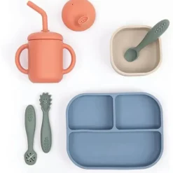 Bella Tunno - pacote Little Bites, conjunto de alimentação para bebês, silicone 100% de qualidade alimentar, Jungle Safari Outlet