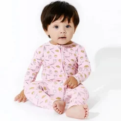 Bellabu Bear Bellabu Bea - Footie conversível de bambu rosa com leite e biscoitos Fashion