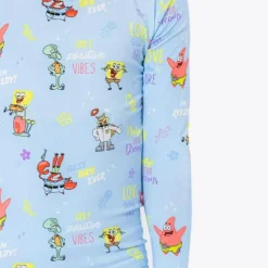 Bellabu Bear - Bob Esponja Calça Quadrada, Pijama Infantil de Bambu Good Vibes New