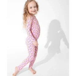 Bellabu Bear - Milk And Cookies Pink Kids Bamboo Pajamas, 18-24M Hot