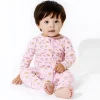 Bellabu Bear - Pijama infantil de bambu rosa Milk And Cookies Clearance
