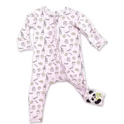 Bellabu Bear - Pijama infantil de bambu rosa Milk And Cookies Clearance