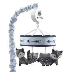 Lambs u0026 Ivy Berço Musical Lambs &amp; Ivy Stay Wild Musical, Cinza/Azul Fashion