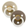 Bibs - 2 unidades de chupeta de bebê de borracha GLOW/Carvalho escuro GLOW, 0/6M Sale