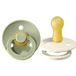 Bibs - 2 unidades de chupeta de borracha natural sálvia/marfim, 6/18M Best