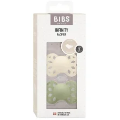 Bibs - 2 unidades de chupeta anatômica Ivory/Sage Infinity, 6/18M Best