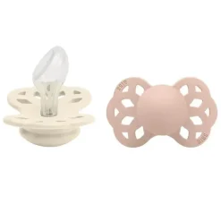 Bibs - 2Pk Ivory/Blush Infinity Chupeta Anatômica, 6/18M Hot