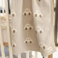 Bleu La La - 100% Luxury Cotton Receiving Swaddle Baby Blanket, Cars Cream Outlet