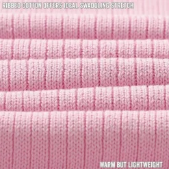 Bleu La La - 100% Luxury Organic Cotton Ribbed Baby Swaddle Blanket, Pink Sale