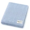 Bleu La La - 100% Luxury Organic Cotton Ribbed Baby Swaddle Blanket, Sky Blue Clearance