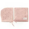 Bleu La La - 100% Organic Cotton Luxury Organic Blanket + Bonnet Hat Set, Pink Outlet