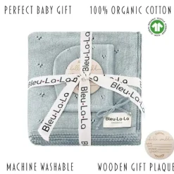 Bleu La La - 100% Organic Cotton Luxury Organic Blanket + Bonnet Hat Set, Pink Outlet