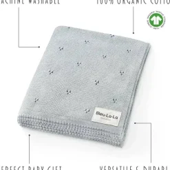 Bleu La La - 100% Organic Cotton Pointelle Swaddle Receiving Baby Blanket,| Powder Blue Online