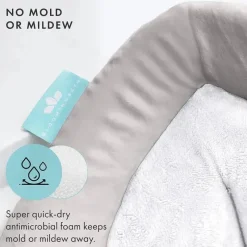 Blooming Bath - Almofada de banheira para pia de bebê Lotus Plush Minky, cinza Best