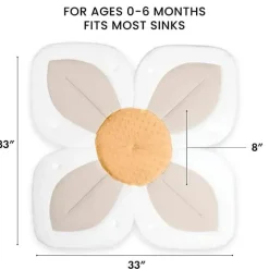 Blooming Bath - Almofada para pia de tapete de banho com flor de lótus, creme de manteiga New