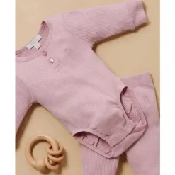 Pure Baby Body Henley de manga comprida - Baby Girl, Lavanda Fashion