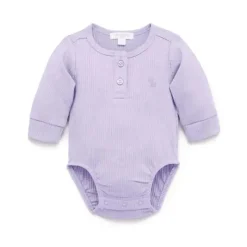 Pure Baby Body Henley de manga comprida - Baby Girl, lilás Sale