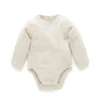 Pure Baby Body manga longa - Baby Pointelle neutro manga longa, melange de trigo Sale