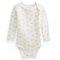 Ralph Lauren Body Polo Baby - Manga Longa Algodão Orgânico Interlock Malha, Cinza Sale