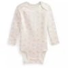 Ralph Lauren Body Polo Baby - Manga Longa Algodão Orgânico Interlock Malha, Rosa Sale