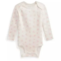Ralph Lauren Body Polo Baby - Manga Longa Algodão Orgânico Interlock Malha, Rosa Sale