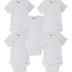 Gerber Bodysuits de manga curta - 5Pk, branco Outlet
