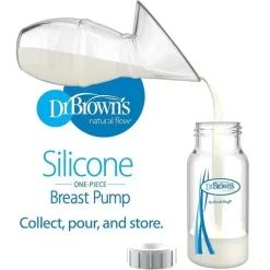 Dr. Brown's Bomba de mama de silicone Dr. Brown's Milkflow, coletor de leite materno com opções + mamadeira anti-cólica e bolsa de viagem Outlet