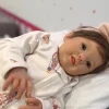 MacroBaby Boneca Bebê Reborn - Vinil Branco e Cabelo Castanho Enraizado, Abigail Best